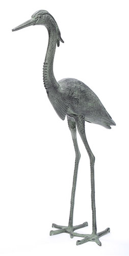 Great Blue Heron Metal Garden Sculpture